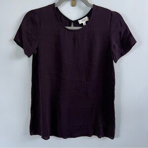 Wilfred open back short sleeve chiffon blouse, women's xxs 
